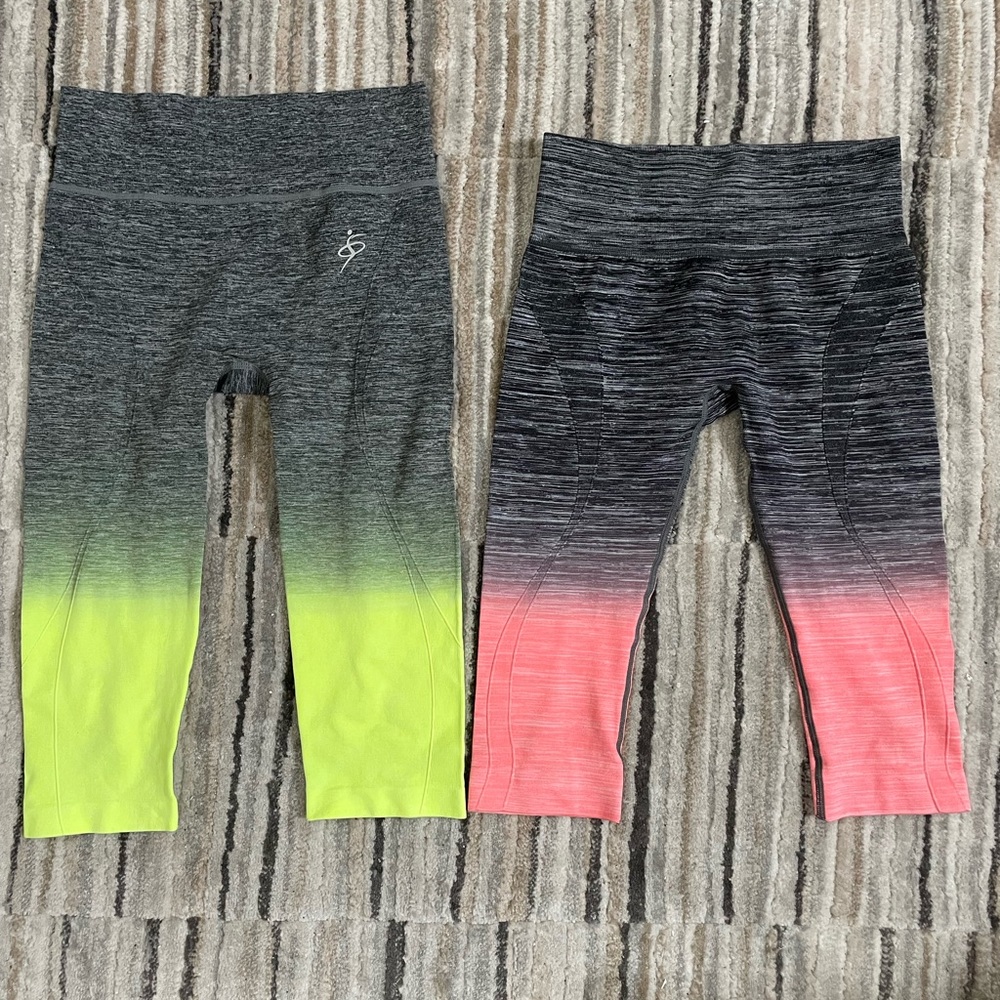 Two pair of ombré workout pants